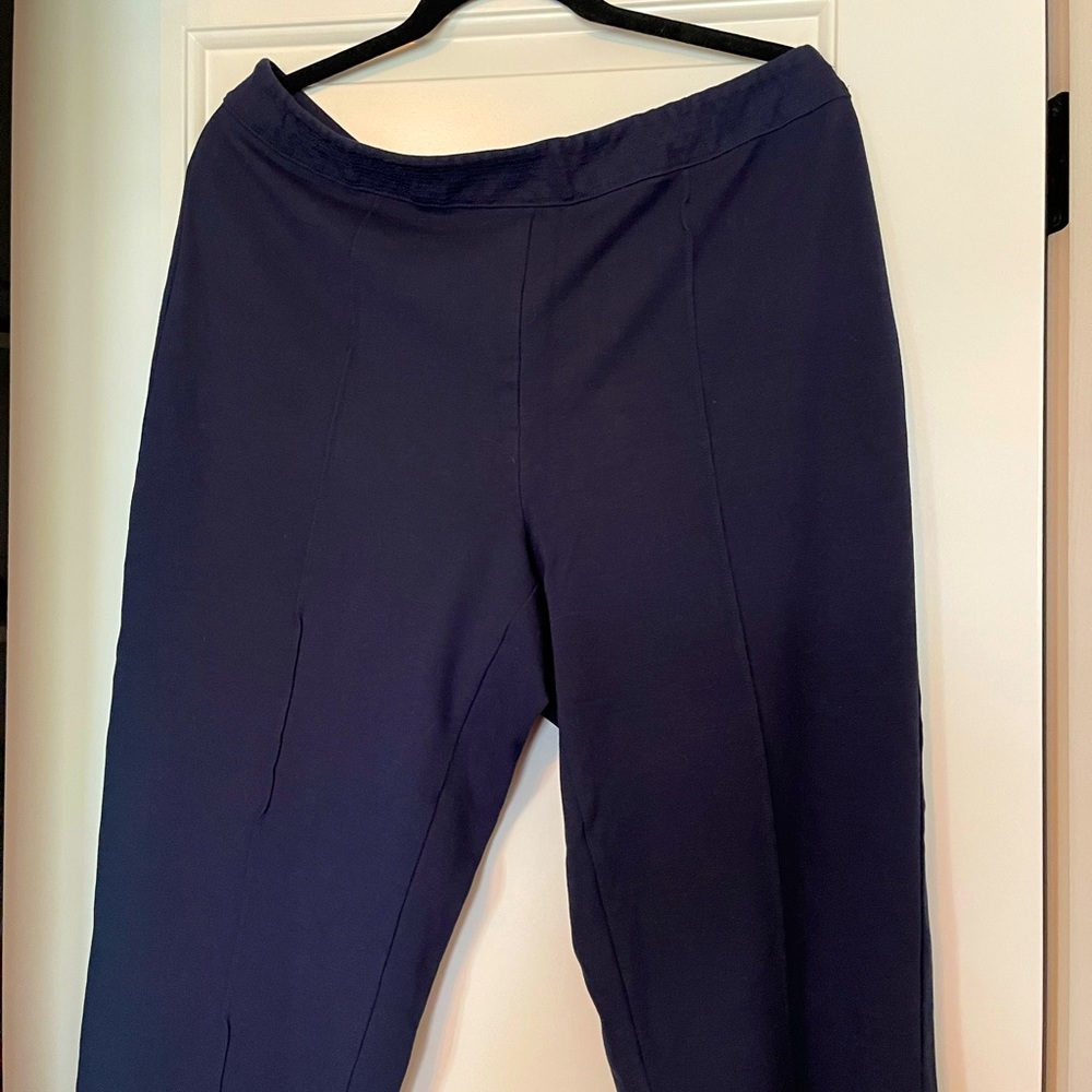 Dark navy soft surrounding seam down the front of legs pant